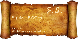 Pipó Sára névjegykártya